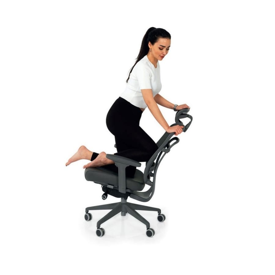 aura grey fileli yönetici koltuğu 5